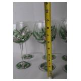 Set of 8 Ambiance Collections Pinecone Wine Glasses 8.5 in Handpainted