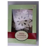 Christmas Decor Lot: Tree Topper, Ornaments, Vintage Santa Art & Snowflake Accents