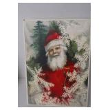 Christmas Decor Lot: Tree Topper, Ornaments, Vintage Santa Art & Snowflake Accents