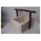 Rustic Home Decor Lot: Mini Stool, Birdhouse, Wood Planter, Tree Sale Sign, Acorn Accents