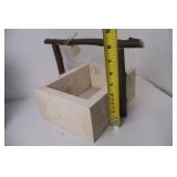 Rustic Home Decor Lot: Mini Stool, Birdhouse, Wood Planter, Tree Sale Sign, Acorn Accents