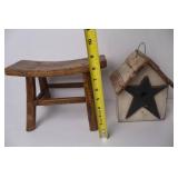 Rustic Home Decor Lot: Mini Stool, Birdhouse, Wood Planter, Tree Sale Sign, Acorn Accents