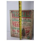 Rustic Home Decor Lot: Mini Stool, Birdhouse, Wood Planter, Tree Sale Sign, Acorn Accents