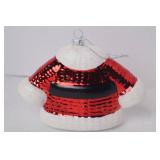 Christmas Santa Suit Glass Ornament, 4-Inch Hanging Decor