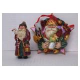 Set of 4 Vintage Santa Claus Christmas Ornaments