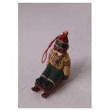 Hand-Painted Folk Art Christmas Ornaments Lot Signed Tate & RT