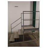 Aluminum and Galvanized Stair Platform, 69.5 x 40.75 in, 28.25 in High