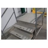 Aluminum and Galvanized Stair Platform, 69.5 x 40.75 in, 28.25 in High