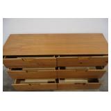 Mid-Century Style 6-Drawer Dresser, Solid Pine, 52" W