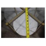 Modern Glass and Faux Marble Round Coffee Table and Side Table Set