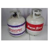 Two Empty Propane Cylinders - Premier and Kwik Star Brands