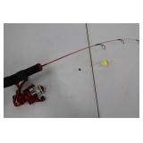 Lot of 4 Ice Fishing Rods and Reels - 13 White Noise, Jason Mitchell Meat Stick, Pro Series, OptiMax