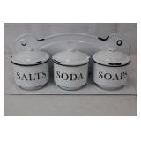Canister Set - Salts & Soda & Soaps (Wall-Mounted Ceramic)