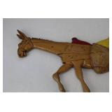 Tin Donkey & Rider Figurine Set - Sexton USA