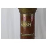 Antique Copper Cylinder Vessel - Brass Trim & Side Spigot