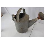 Watering Can - Galvanized Metal With Long Spout & Perforated Rose Head