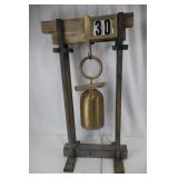 Antique Hanging Weight Scale - 30 lb Brass Weight on Rustic Frame