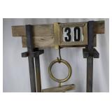 Antique Hanging Weight Scale - 30 lb Brass Weight on Rustic Frame