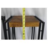 End Table Pair - Wood Top & Black Metal Frame