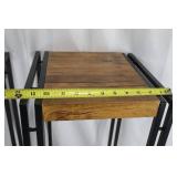End Table Pair - Wood Top & Black Metal Frame