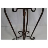 Round Glass-Top Table - Wrought Iron Base