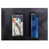 Lighters - Scorch Graphic Novelty & Cross Blue Metal