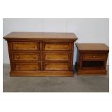 Dresser & Nightstand Set - Oak Finish, Traditional Style