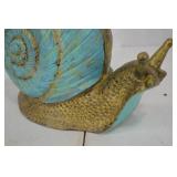 Decorative Snail Sculpture - Turquoise Shell & Gold Body