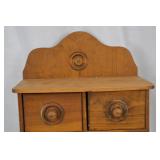 Wooden Apothecary Cabinet - Two-Column, Eight Drawers, Decorative Backboard