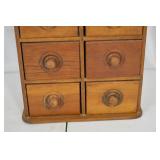 Wooden Apothecary Cabinet - Two-Column, Eight Drawers, Decorative Backboard