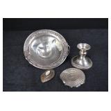 Sterling Silver Tray & Candlestick