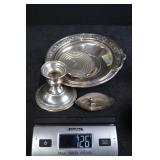 Sterling Silver Tray & Candlestick