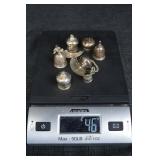 Sterling Silver Thimbles & Crescent Plate Necklace - GIN Engraved