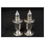 Salt & Pepper Shakers - Weighted Sterling Silver, Urn-Shaped with Beaded Bases