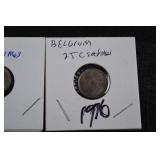 Belgian Coins - 2 Euro Cent & 25 Centimes (1961) & 5 Centimes (1976)