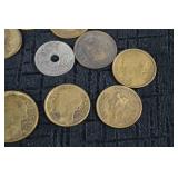 Assorted coins - British coins with portrait & French francs