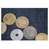 Assorted coins - British coins with portrait & French francs