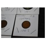 Coins - NL 1c 2003 & GR 10 Drachmes & FR 5 Centimes & DK 100 Øre & SE 50 Öre