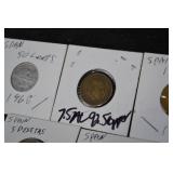 Spain Franco Era Coins - 50 Céntimos, 1 Peseta, 5 Pesetas, 10 Céntimos