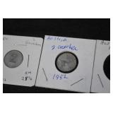Austria Coins - 7 Groschen 1906 & 2 Groschen 1952 & 2 Groschen 1954 & 10 Groschen 1925
