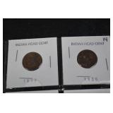 Indian Head Cent Coins - 12-Coin Card Flip Lot (1899-1908)
