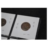 Indian Head Cent Coins - 12-Coin Card Flip Lot (1899-1908)