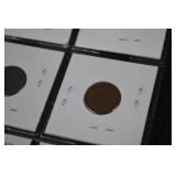 Indian Head Cent Coins - 12-Coin Card Flip Lot (1899-1908)