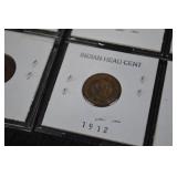 Indian Head Cent Coins - 12-Coin Card Flip Lot (1899-1908)