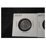Roosevelt Dime - 1949-S & Jefferson War Nickel - 1943 P/S