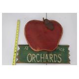 Apple-Shaped Sign - Orchards U-Pick