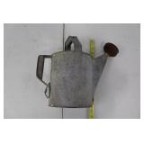 Watering Can - Galvanized Metal, Long Spout, Sprinkler Rose