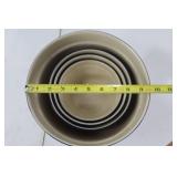 Nesting Ceramic Bowls - Beige with Blue Rim - Made in Portugal