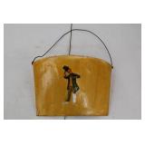Decorative Tin Bucket - Made in Canada with Gentleman Illustration