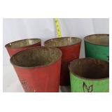 Tin Cups - Red Santa Pattern (3) & Green Tree Cup & Bunny Motif